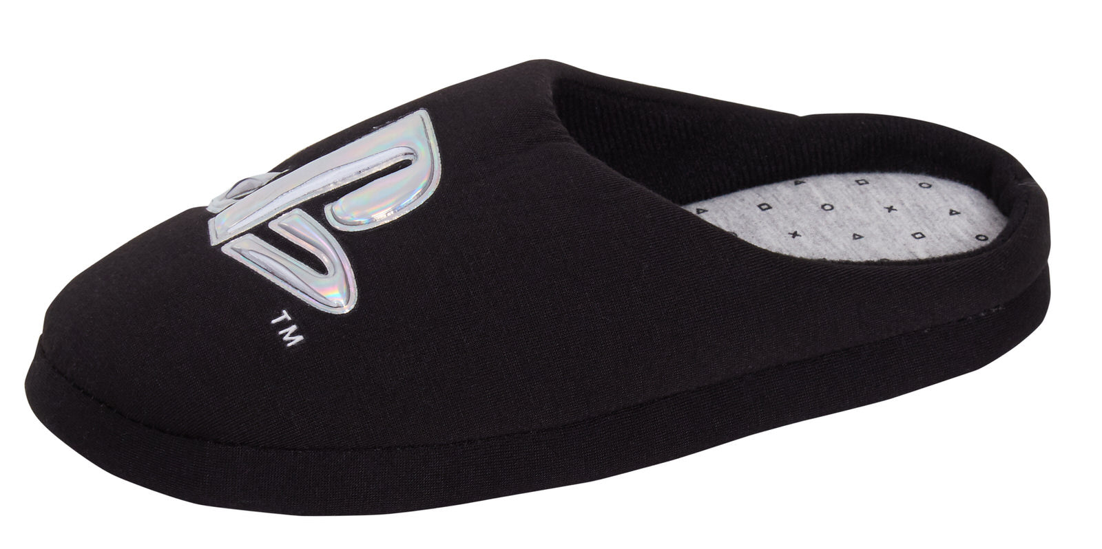 Mens Sony PlayStation Slippers Teen Gamer Open Back Slip On Mules House Shoes