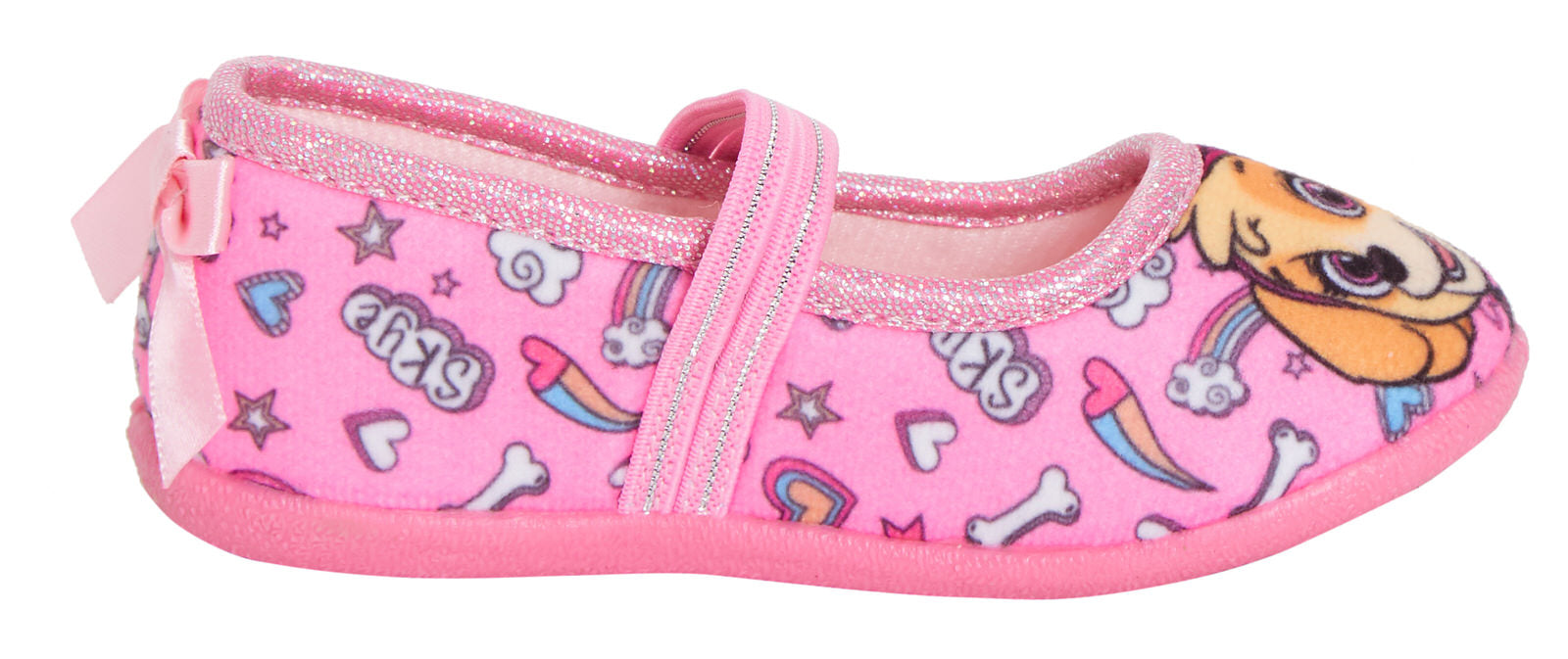 Girls Paw Patrol Skye Slippers Slip on with Elastic Straps Ballet House Shoes