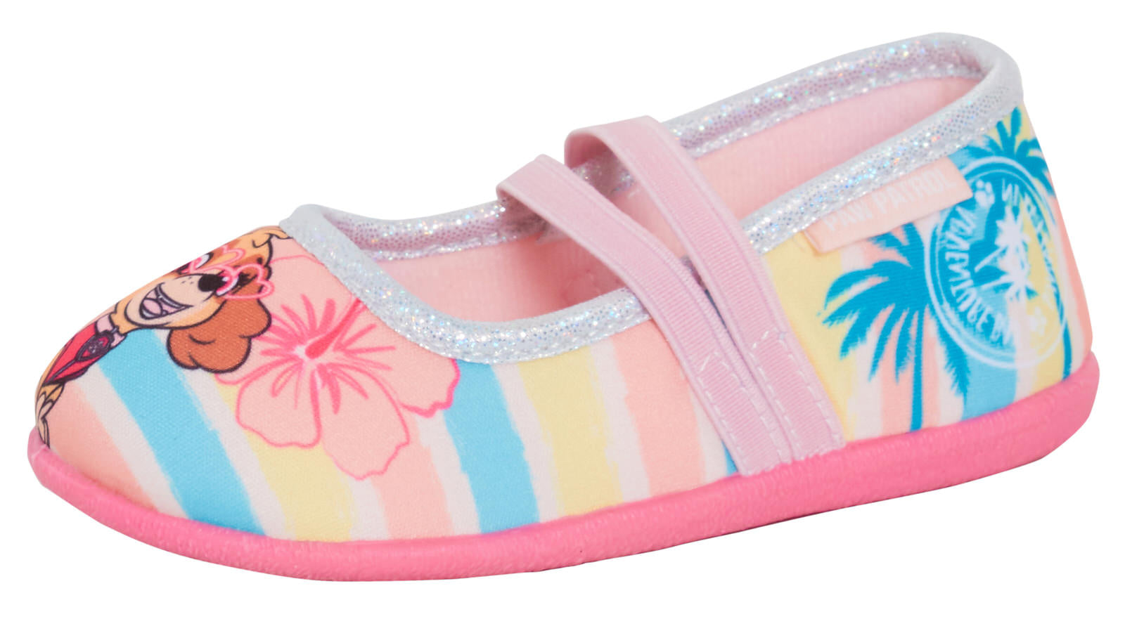 Girls Paw Patrol Skye Slippers Slip on with Elastic Straps Ballet House Shoes
