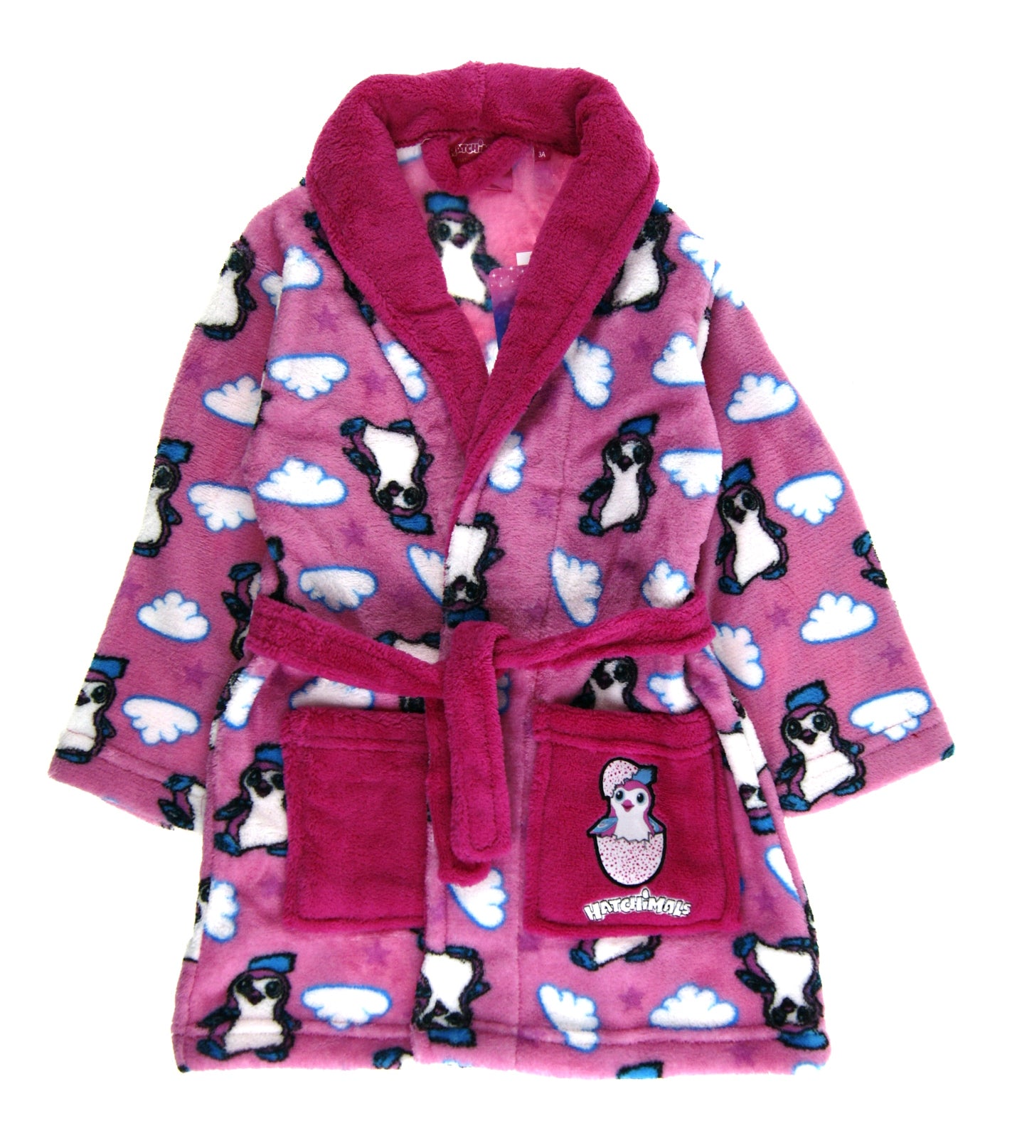 Girls Hatchimals Dressing Gown Fleece Bath Robe Character Nightwear Kids Gift