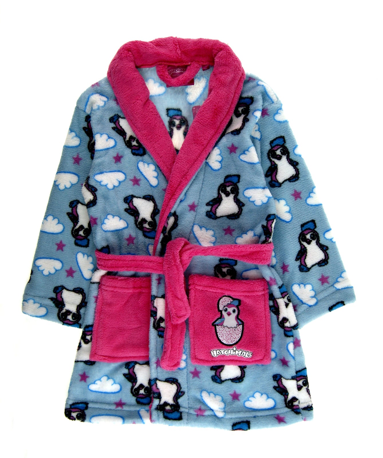 Girls Hatchimals Dressing Gown Fleece Bath Robe Character Nightwear Kids Gift