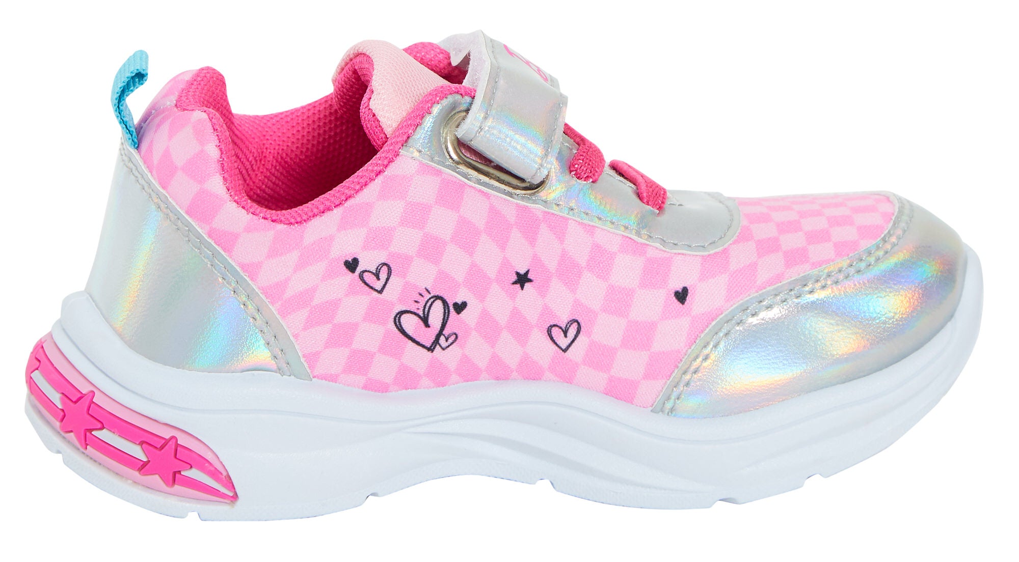Girls Barbie Light Up Trainers Kids Fashion Doll Easy Touch Fasten Sports Shoes