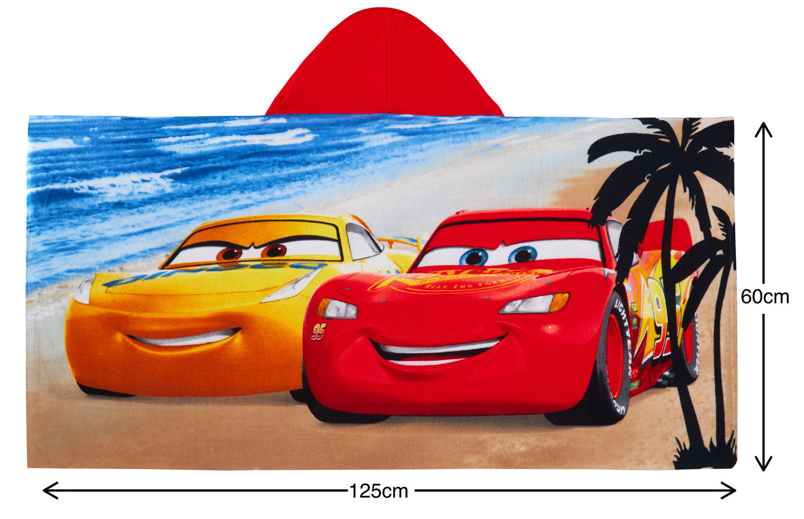Disney Cars Hooded Towel Kids Boys Lightning McQueen Cruz Beach Bath Wrap Poncho