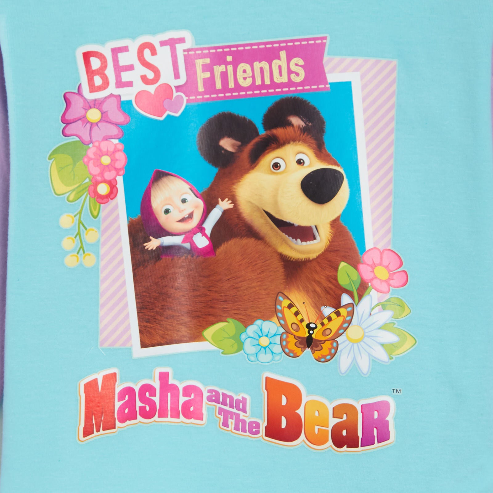 Girls Masha And The Bear Pyjamas Kids Character Full Length Pjs Set Nightwear