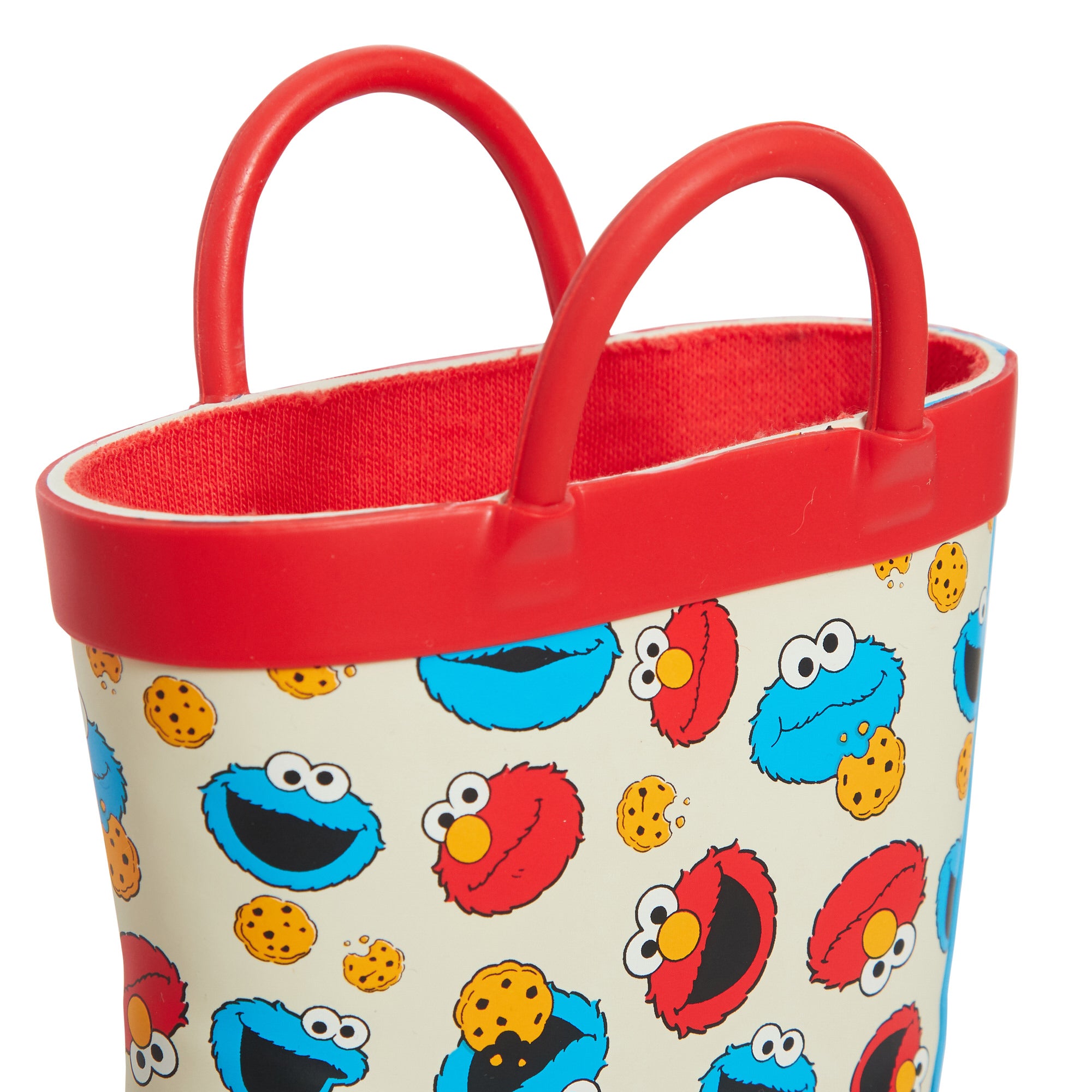 Kids Sesame Street Wellington Boots Pull On Handles Elmo Cookie Monster Wellies