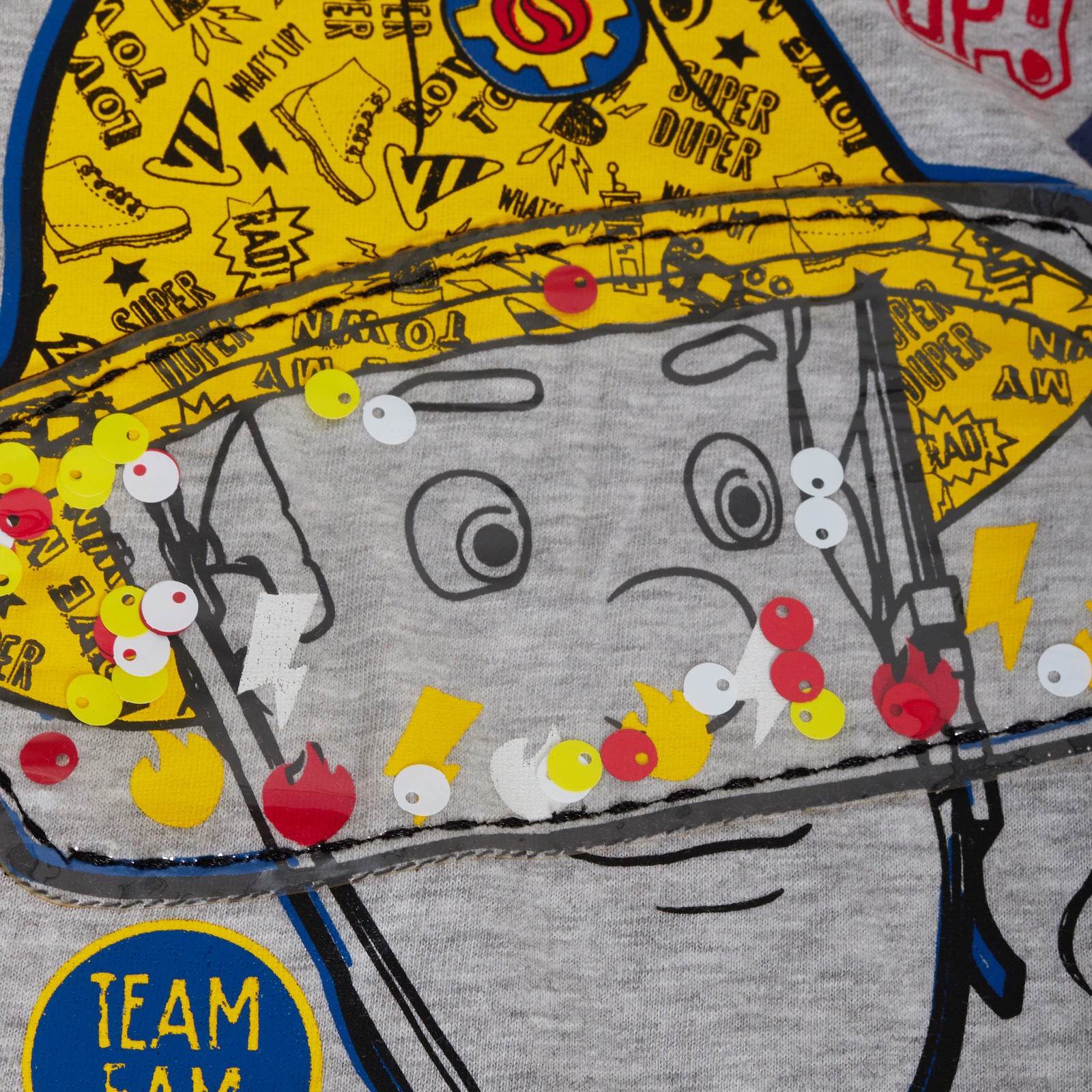 Boys Fireman Sam Long Sleeve T-Shirt 3D Helmet Visor Kids Top Childrens Tee Size