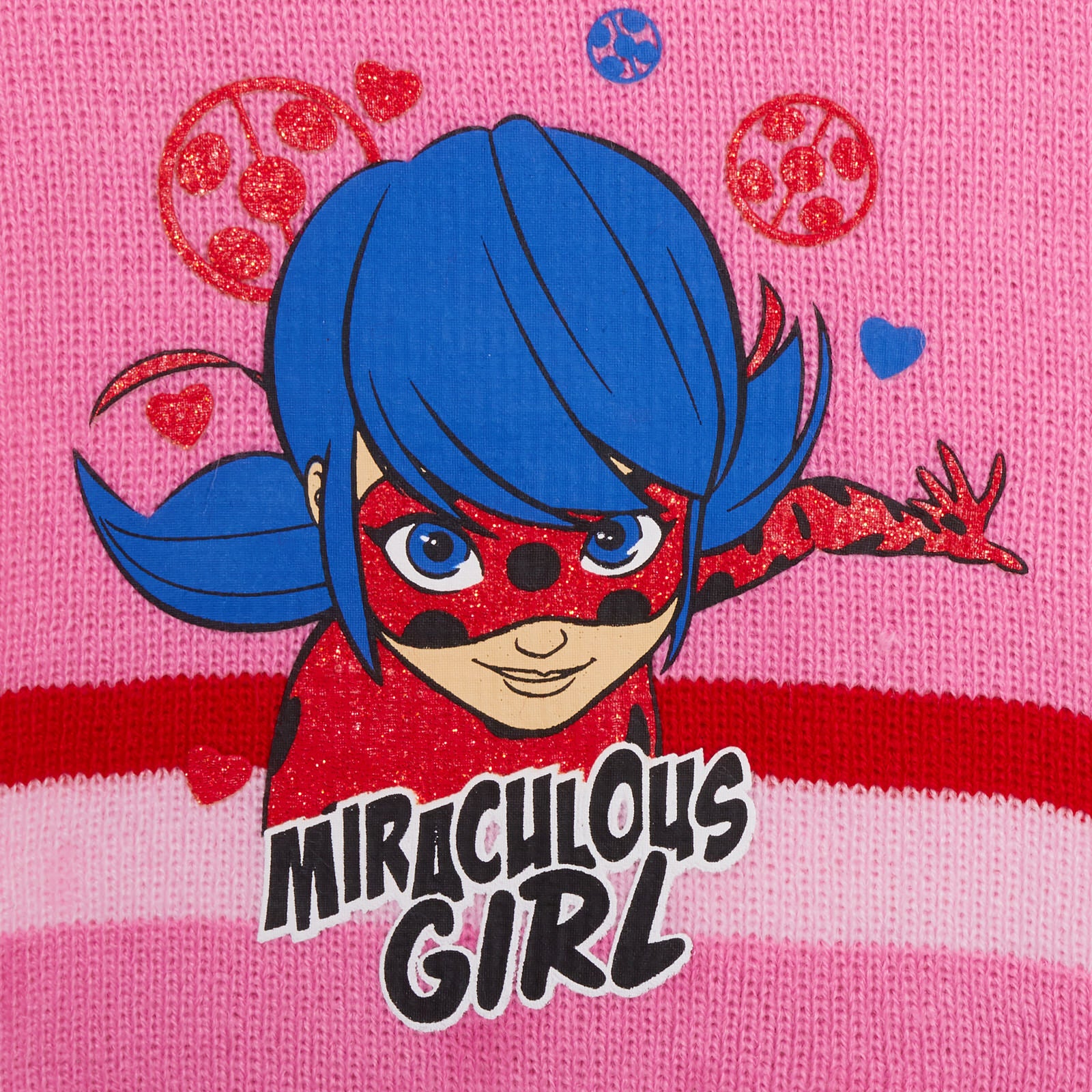 Girls Miraculous Ladybug 3 Piece Winter Set Kids Woolly Hat + Glove + Scarf Set