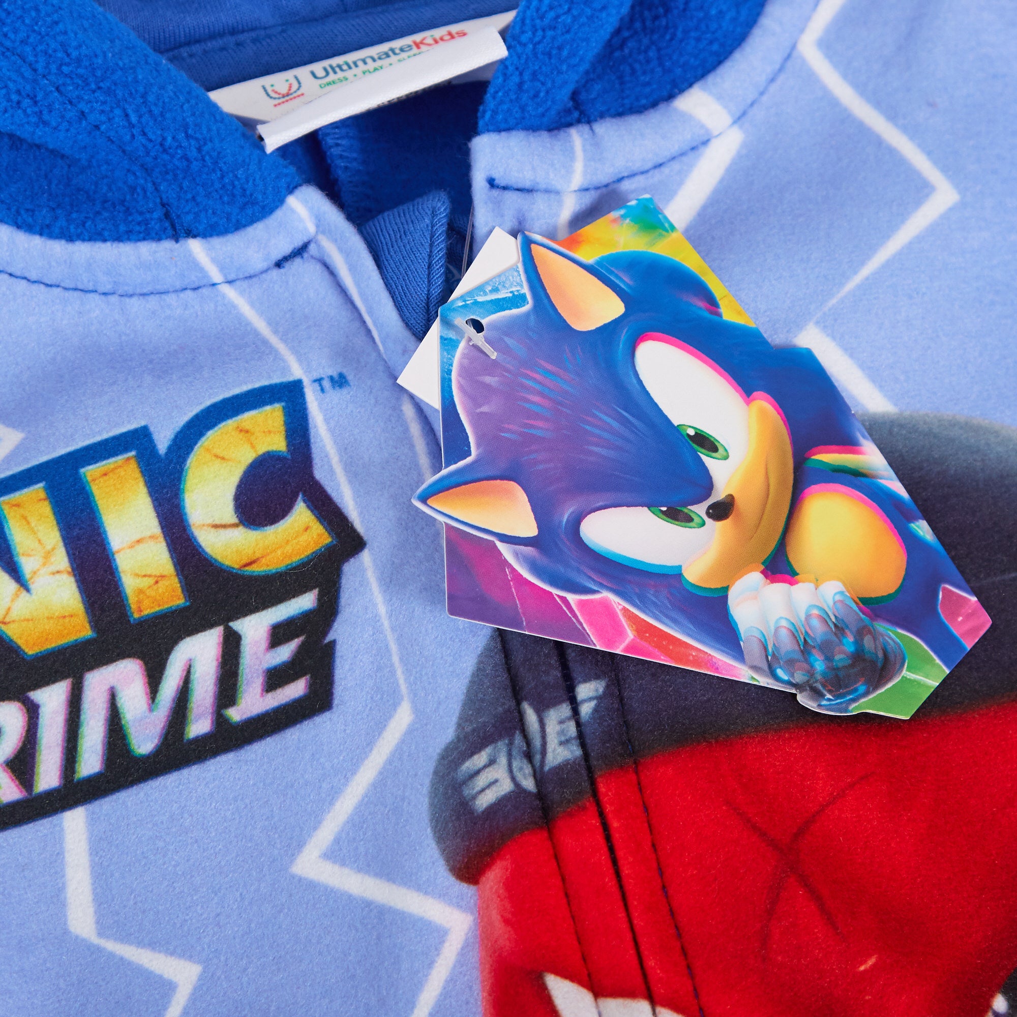 Sonic The Hedgehog Hooded All In One Kids Fleece Dress Up Pyjamas Nightwear