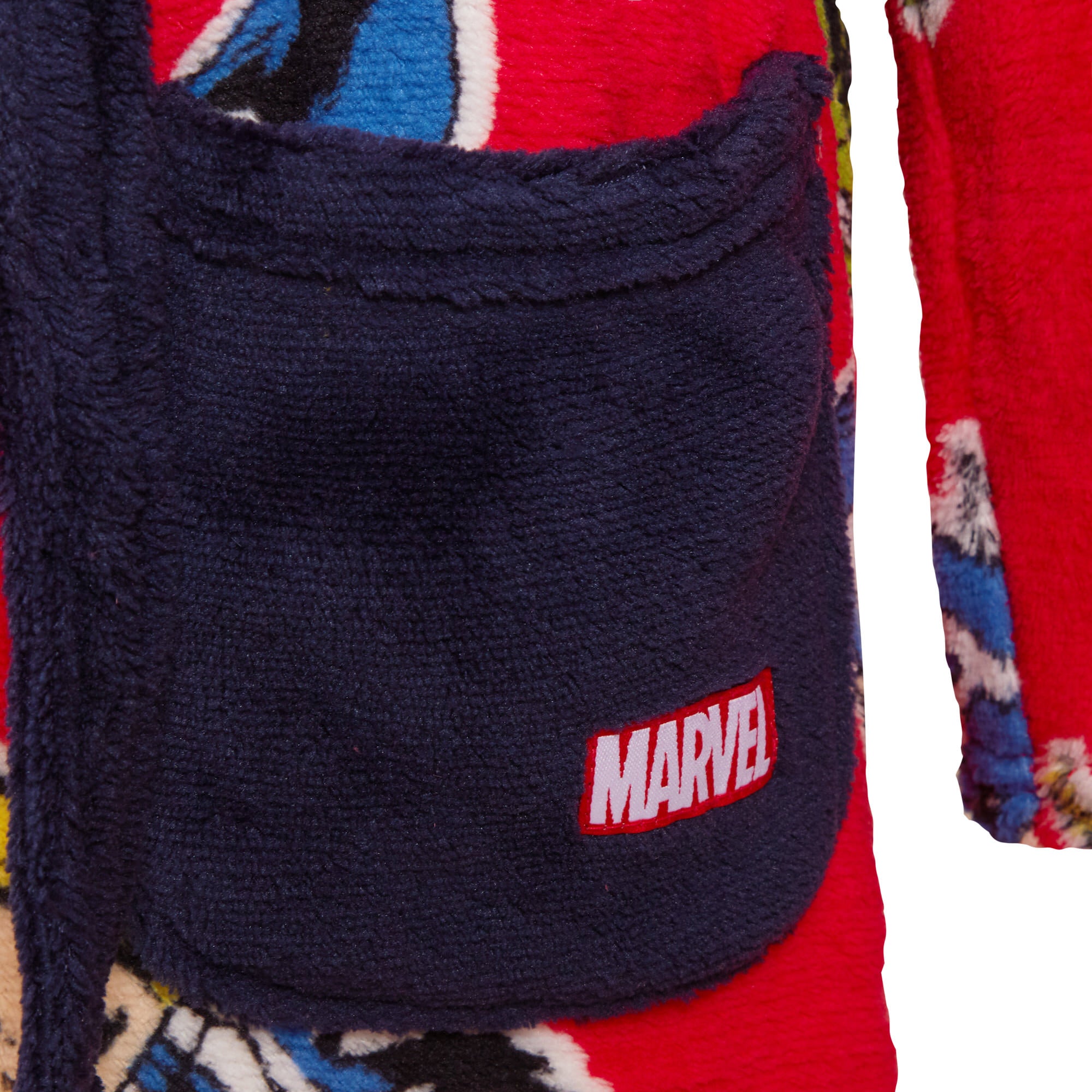 Avengers Dressing Gown For Boys Marvel Super Hero Kids Dress Up Hooded Bath Robe