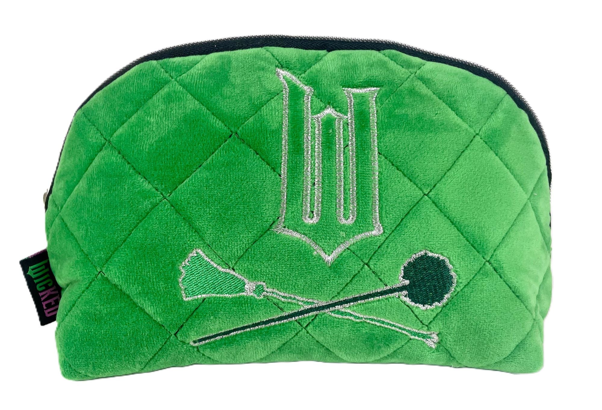 Wicked Quilted Velvet Make Up Bag Girls Womens Cosmetic Toiletries Pencil Case