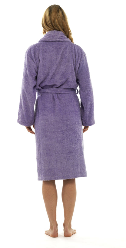 Womens Pure 100% Cotton Luxury Towelling Bath Robes Dressing Gowns Size UK 6-16
