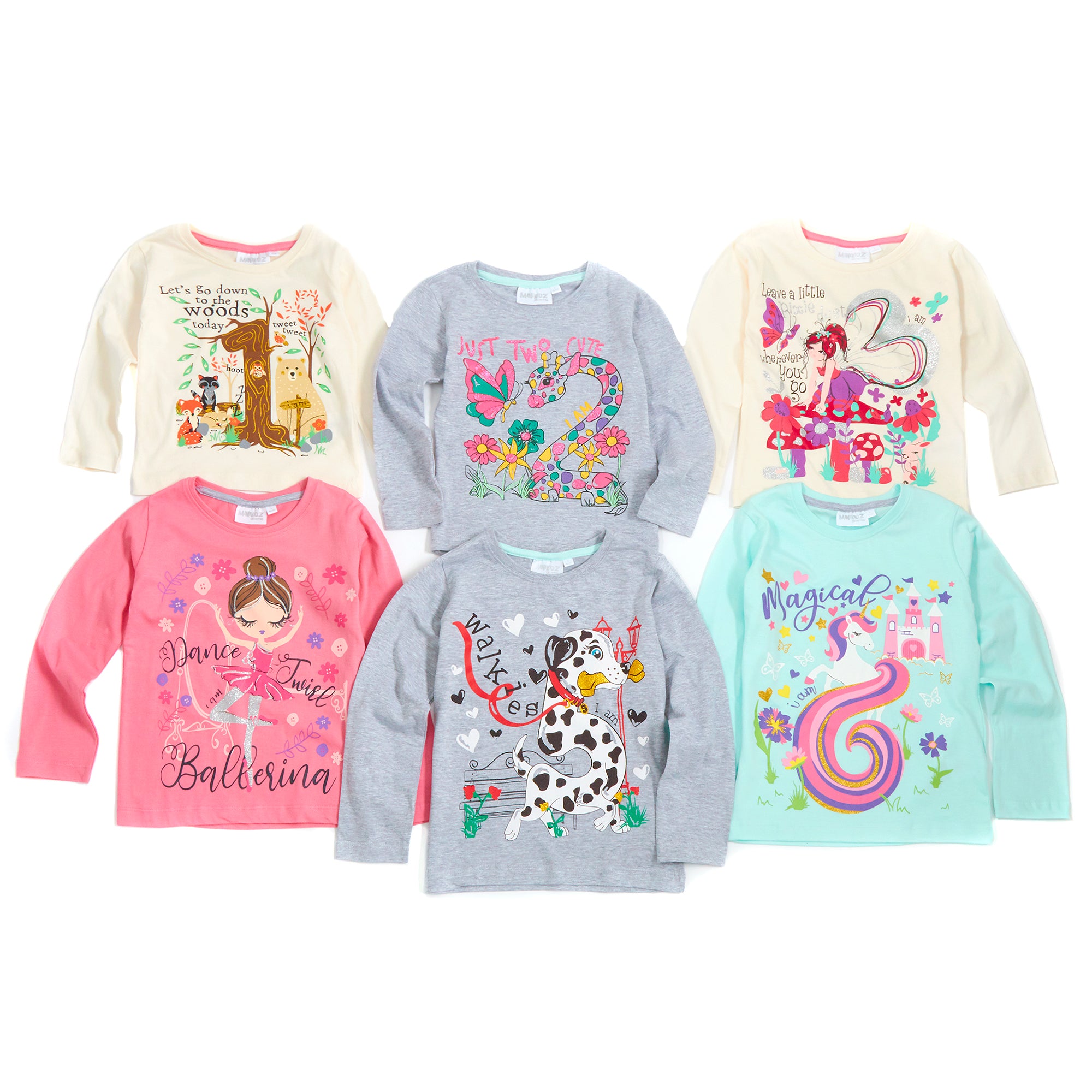 Girls Novelty Birthday Age Long Sleeve T-Shirt Kids 100% Cotton I Am Age Top Tee