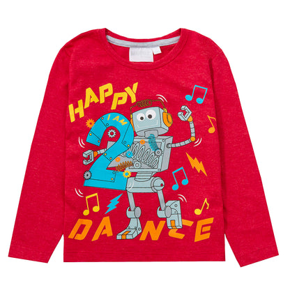 Boys Novelty Birthday Age Long Sleeve T-Shirt Kids 100% Cotton I Am Age Top Tee