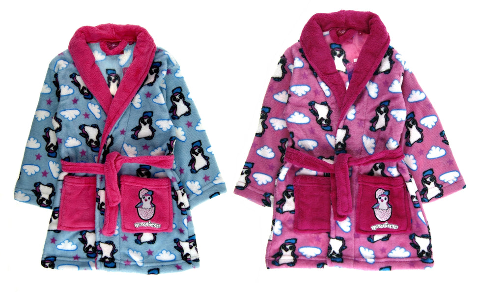 Girls Hatchimals Dressing Gown Fleece Bath Robe Character Nightwear Kids Gift