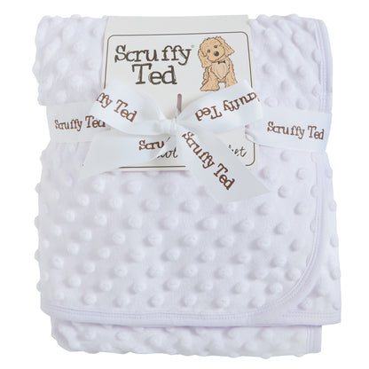 Newborn Boys Girls Baby Blanket 2 Pack Luxury Bubble Fleece Wrap Grey + White