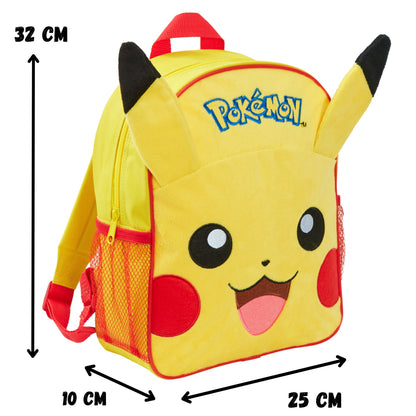 Pokemon Pikachu 3D Plush Backpack Kids Character School Rucksack Lunch Book Bag