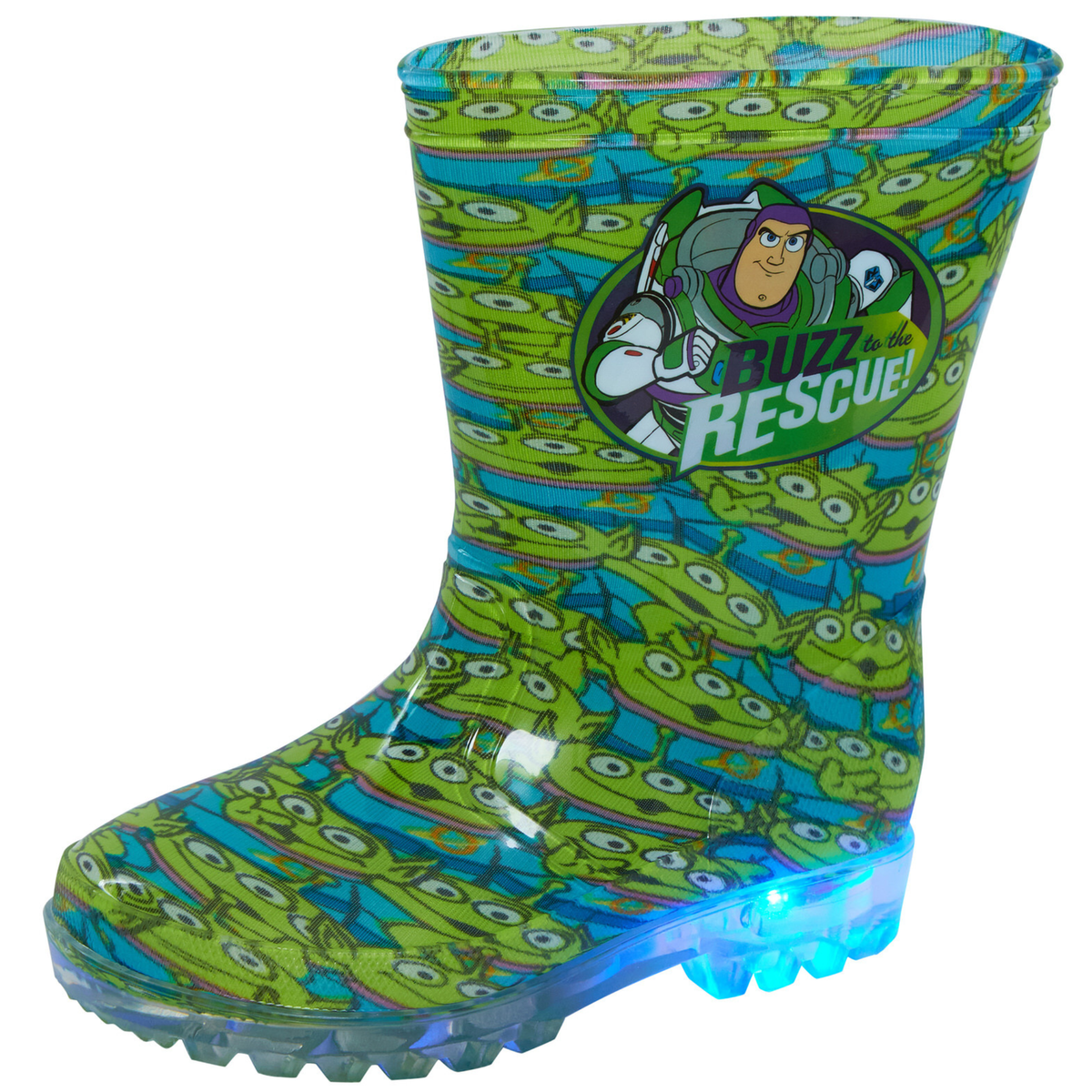 Disney Toy Story Light Up Wellington Boots Kids Buzz Aliens Rain Snow Wellies