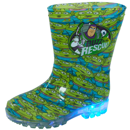 Disney Toy Story Light Up Wellington Boots Kids Buzz Aliens Rain Snow Wellies