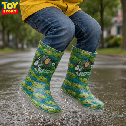 Disney Toy Story Light Up Wellington Boots Kids Buzz Aliens Rain Snow Wellies