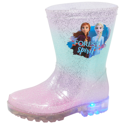 Disney Frozen 2 Girls Light Up Wellington Boots Elsa Anna Flashing Snow Wellies