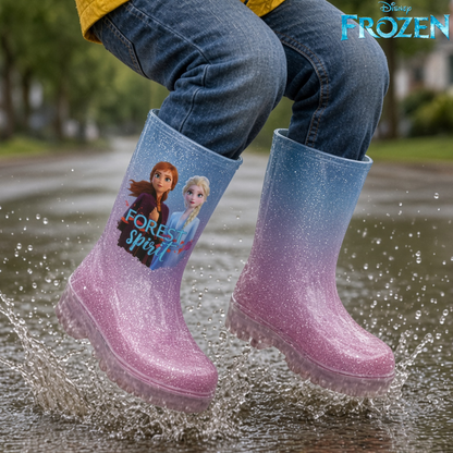 Disney Frozen 2 Girls Light Up Wellington Boots Elsa Anna Flashing Snow Wellies