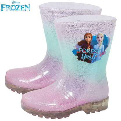 Disney Frozen 2 Girls Light Up Wellington Boots Elsa Anna Flashing Snow Wellies