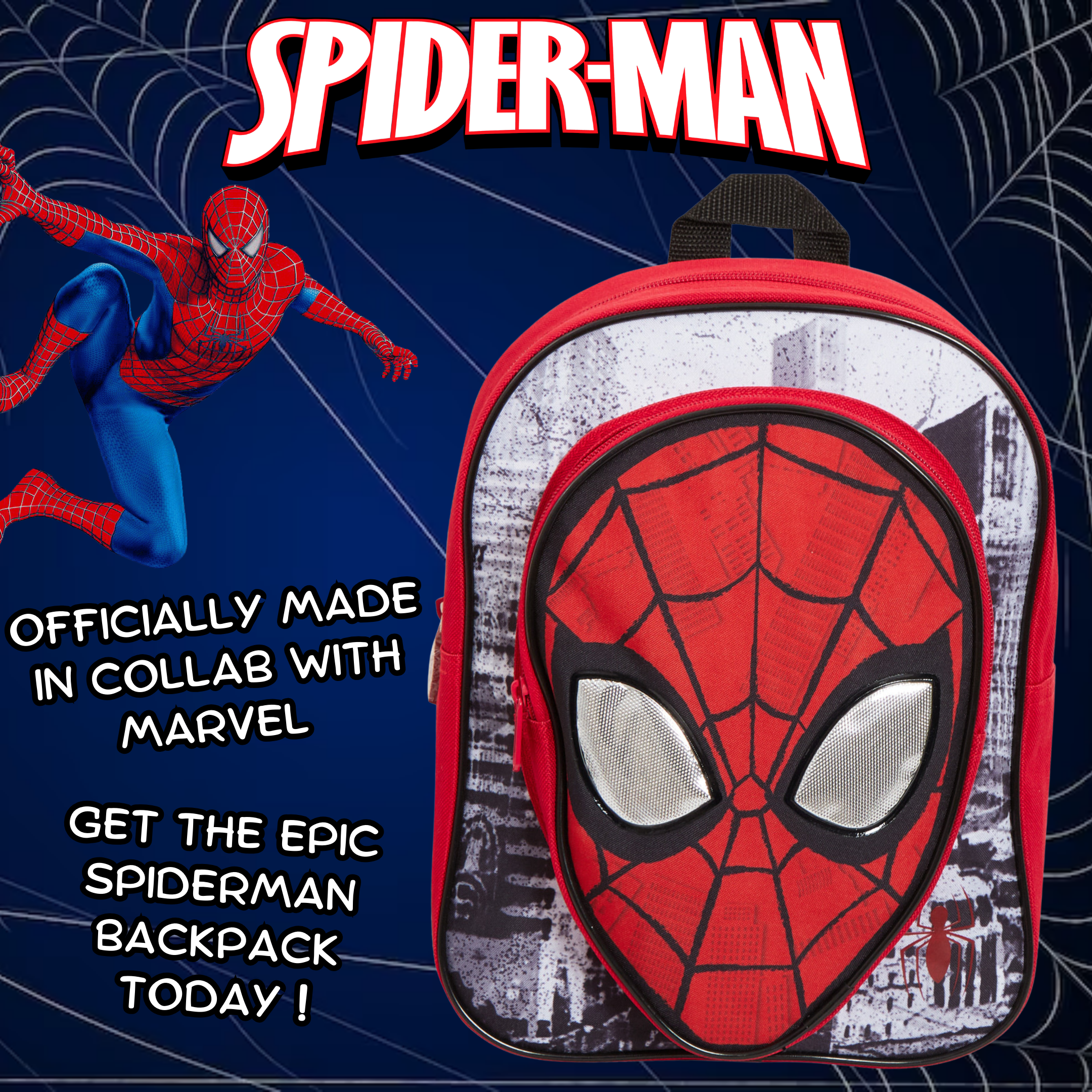 Boys Marvel Spiderman Backpack Kids Avengers School Travel Rucksack Lunch Bag