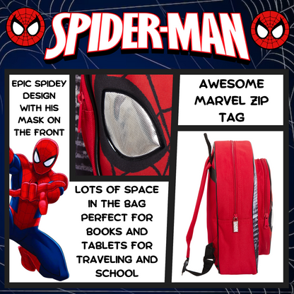 Boys Marvel Spiderman Backpack Kids Avengers School Travel Rucksack Lunch Bag
