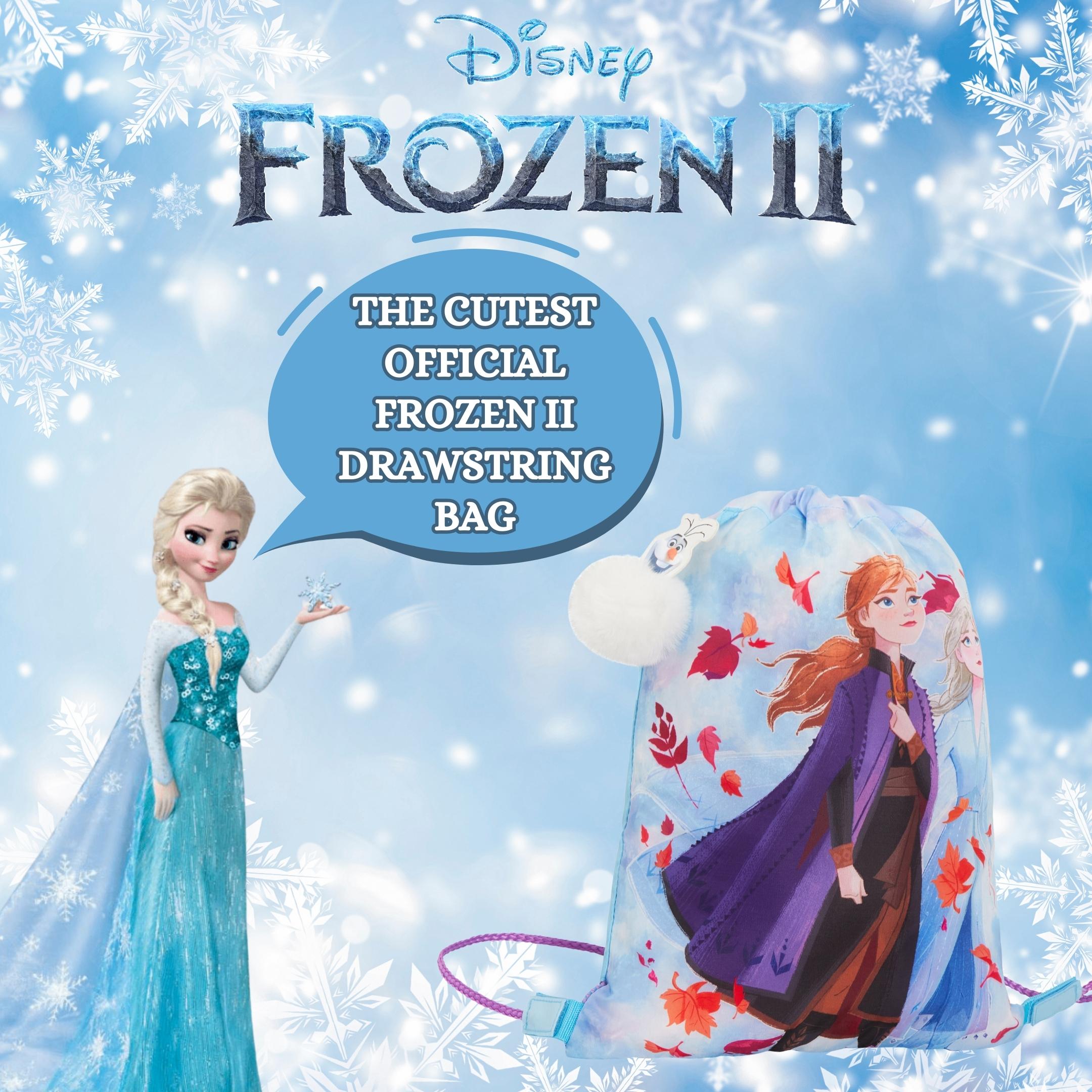 Girls Disney Frozen 2 Drawstring Gym Bag Elsa Anna Olaf Swimming Bag Backpack