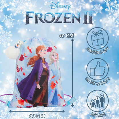 Girls Disney Frozen 2 Drawstring Gym Bag Elsa Anna Olaf Swimming Bag Backpack