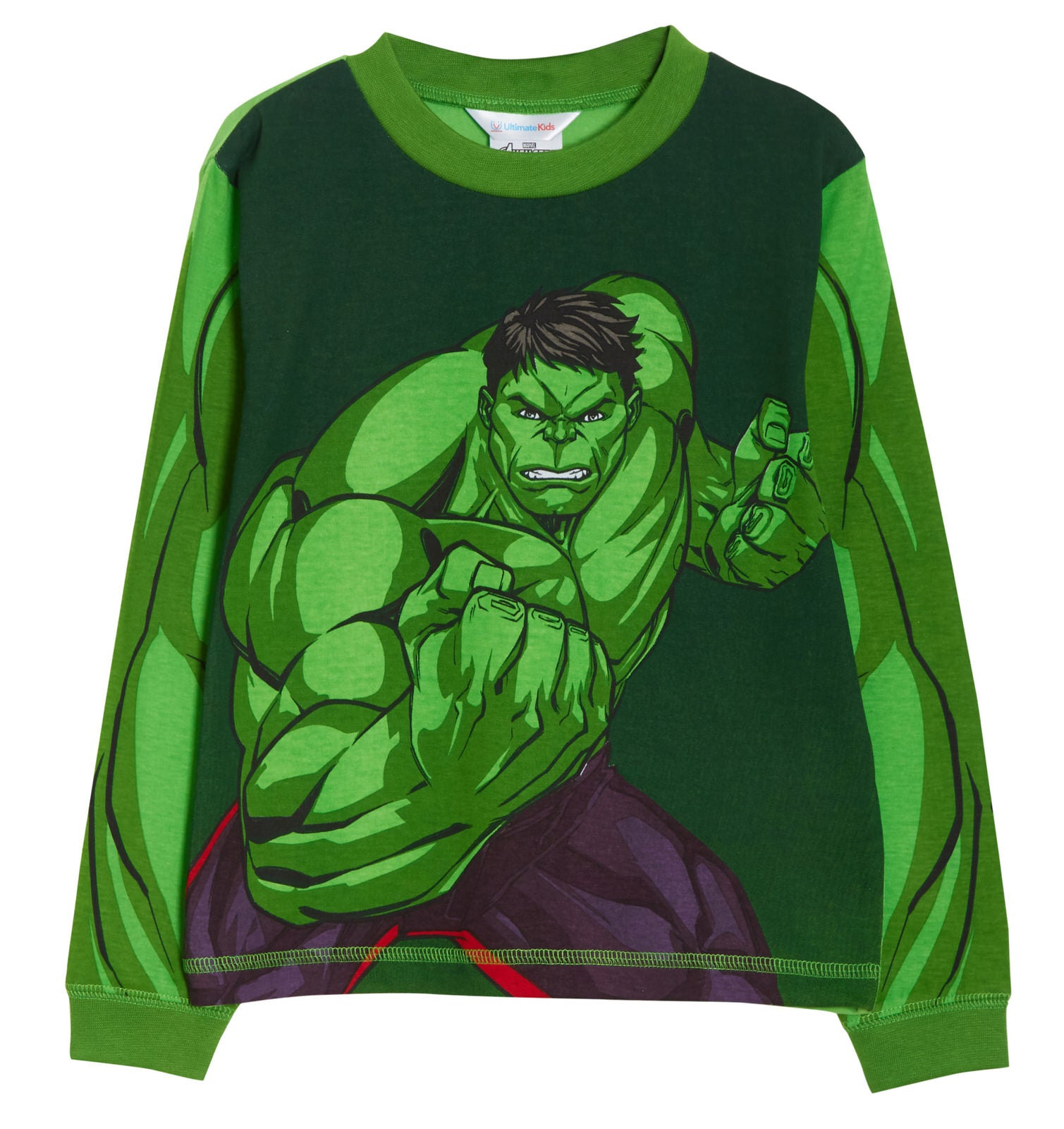 Boys Incredible Hulk Pyjamas Kids Dress Up Pjs Novelty Avengers Full Length Set