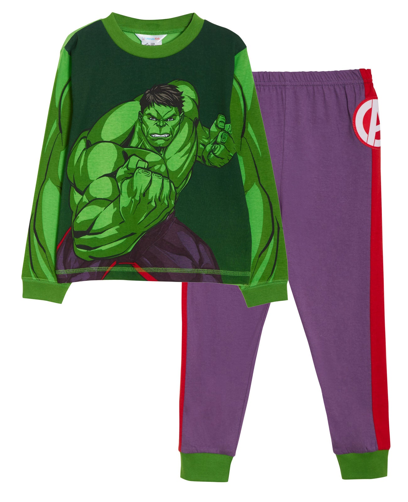 Boys Incredible Hulk Pyjamas Kids Dress Up Pjs Novelty Avengers Full Length Set
