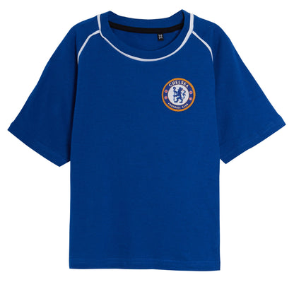 Kids Chelsea FC Short Pyjamas Boys Premiership Football Club Kit Shorts T-shirt