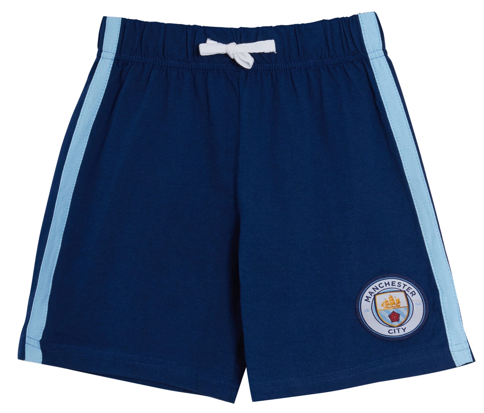 Kids Manchester City Short Pyjamas Boys Premiership Football Kit Shorts T-shirt