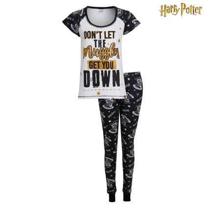 Womens Harry Potter Pyjamas Ladies Muggles Hogwarts PJs T-Shirt + Lounge Pants