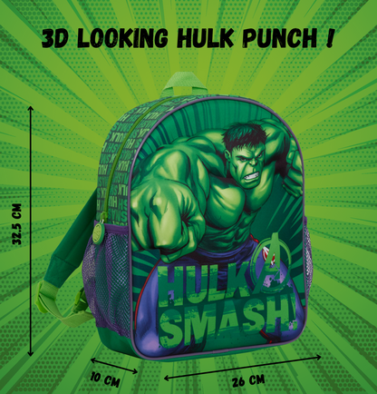 Boys 3D Incredible Hulk Backpack Kids Marvel Avengers School Travel Rucksack Bag