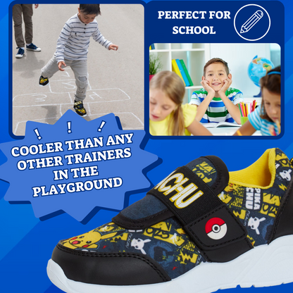 Boys Pokemon Trainers Kids Pikachu Easy Touch Fasten Sports Pumps Running Shoes