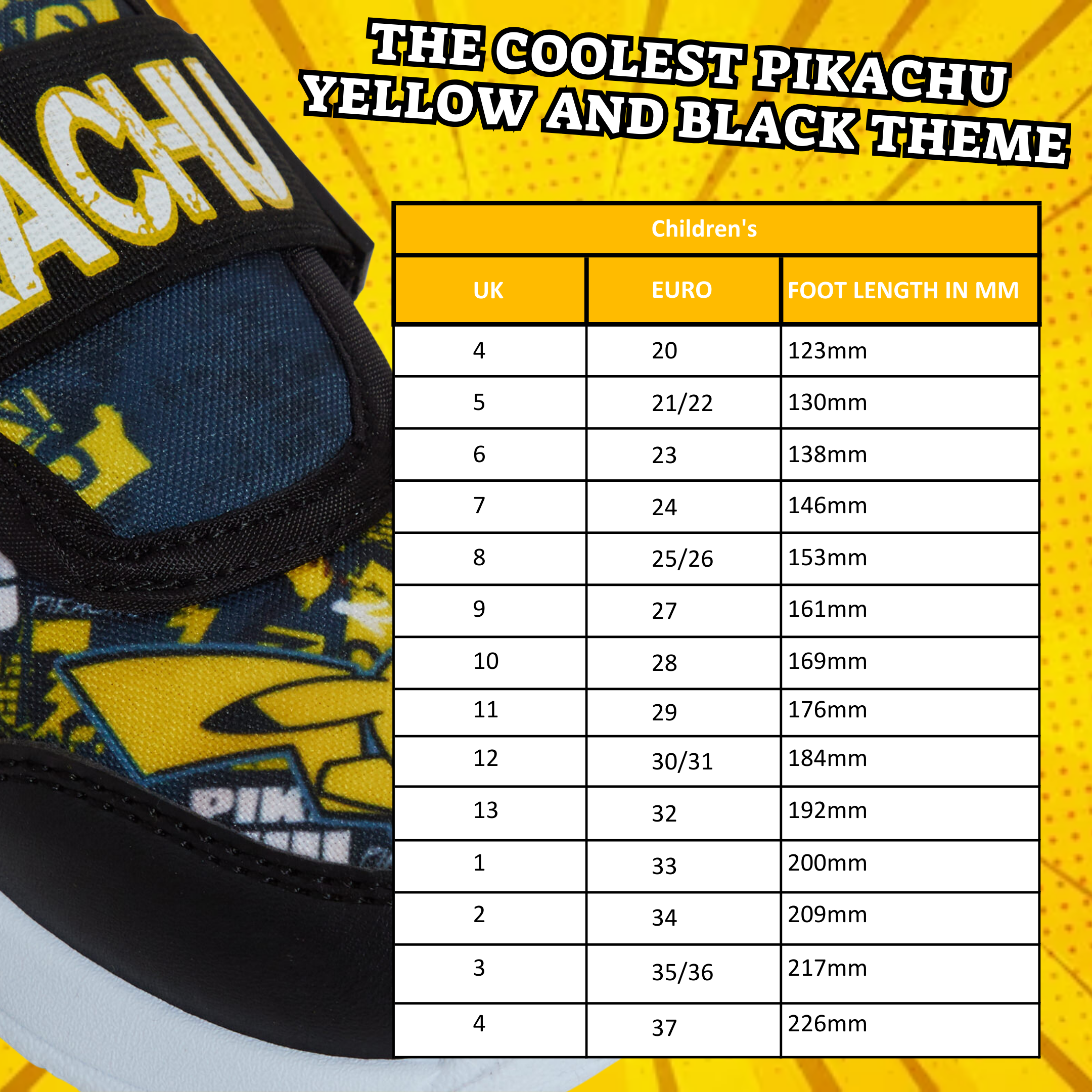 Boys Pokemon Trainers Kids Pikachu Easy Touch Fasten Sports Pumps Running Shoes