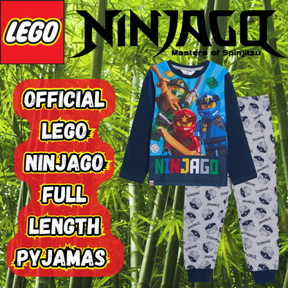 Boys Lego Ninjago Pyjamas For Kids Full Length Pjs Set T-Shirt + Loungepants Set