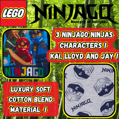 Boys Lego Ninjago Pyjamas For Kids Full Length Pjs Set T-Shirt + Loungepants Set