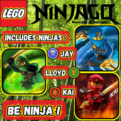 Boys Lego Ninjago Pyjamas For Kids Full Length Pjs Set T-Shirt + Loungepants Set