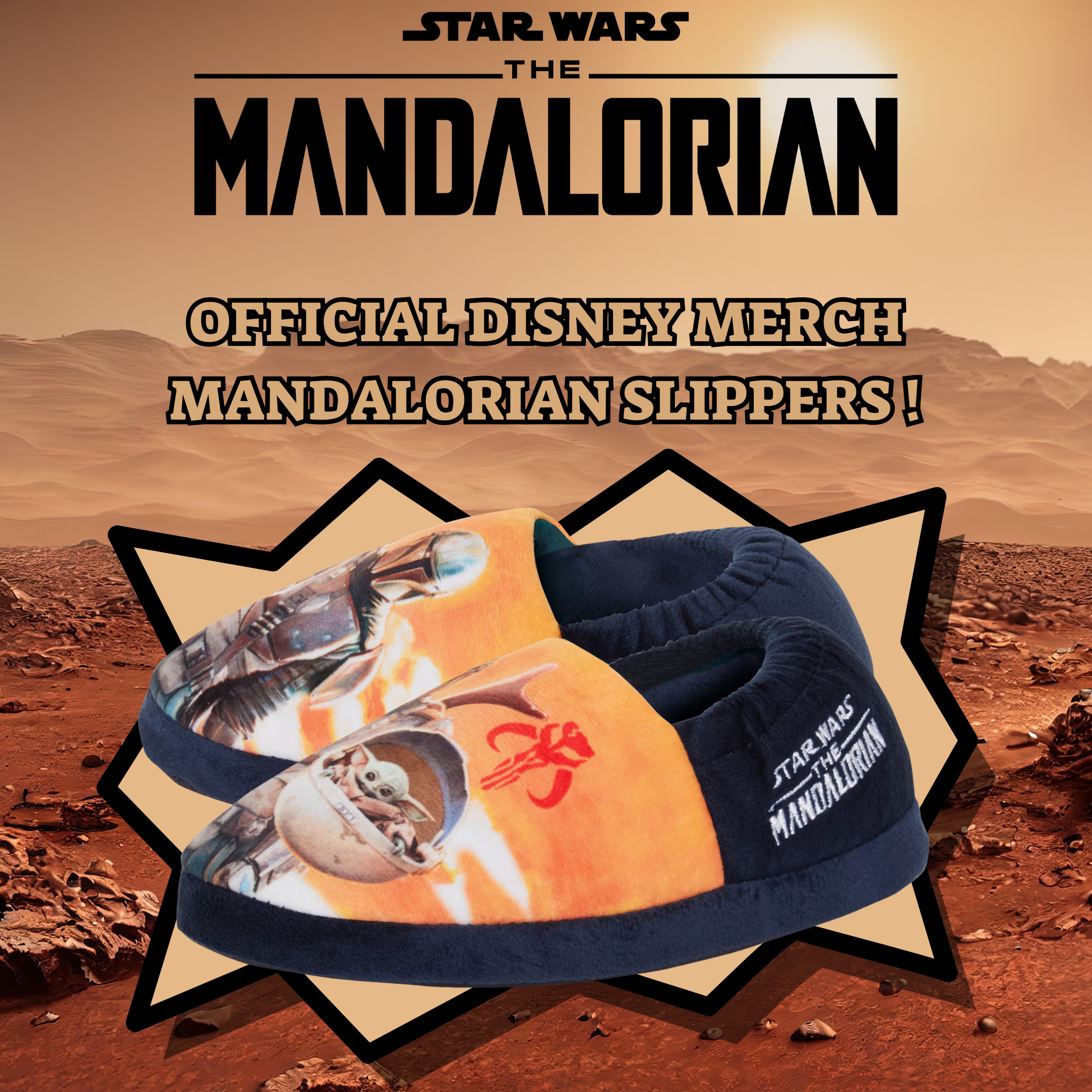 Boys Mandalorian Slippers Kids Star Wars Baby Yoda The Child Mules House Shoes