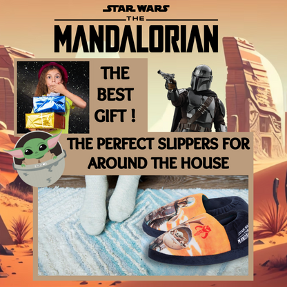 Boys Mandalorian Slippers Kids Star Wars Baby Yoda The Child Mules House Shoes