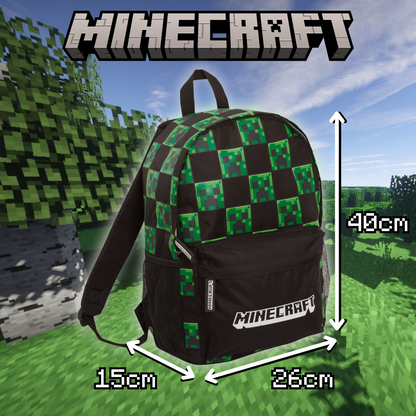 Minecraft Backpack Adults Kids Creeper Gamer School Bag Laptop Gaming Rucksack