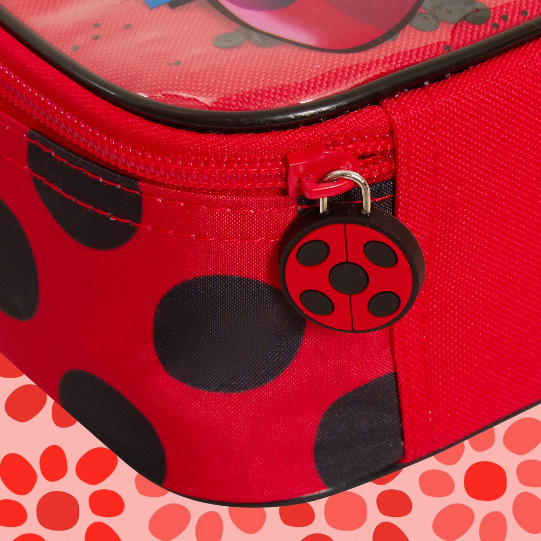 Miraculous Lunch Bag Girls Red Ladybug Sequins School Cooler Lunch Box for Kids