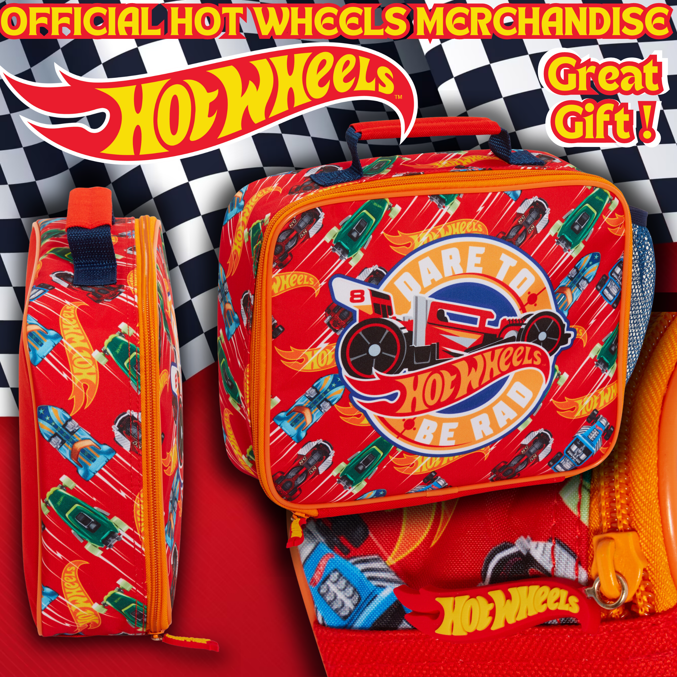 Hot Wheels Lunch Bag Toy Cars Insulated Lunch Box for Kids School Cooler Bag