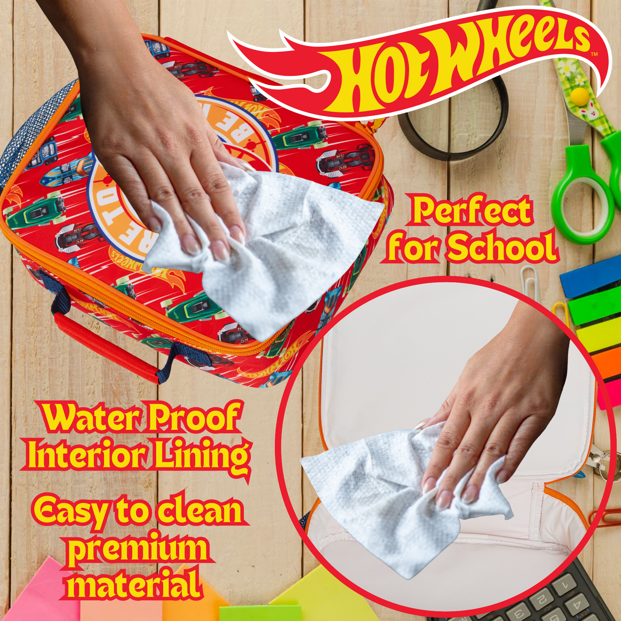 Hot Wheels Lunch Bag Toy Cars Insulated Lunch Box for Kids School Cooler Bag