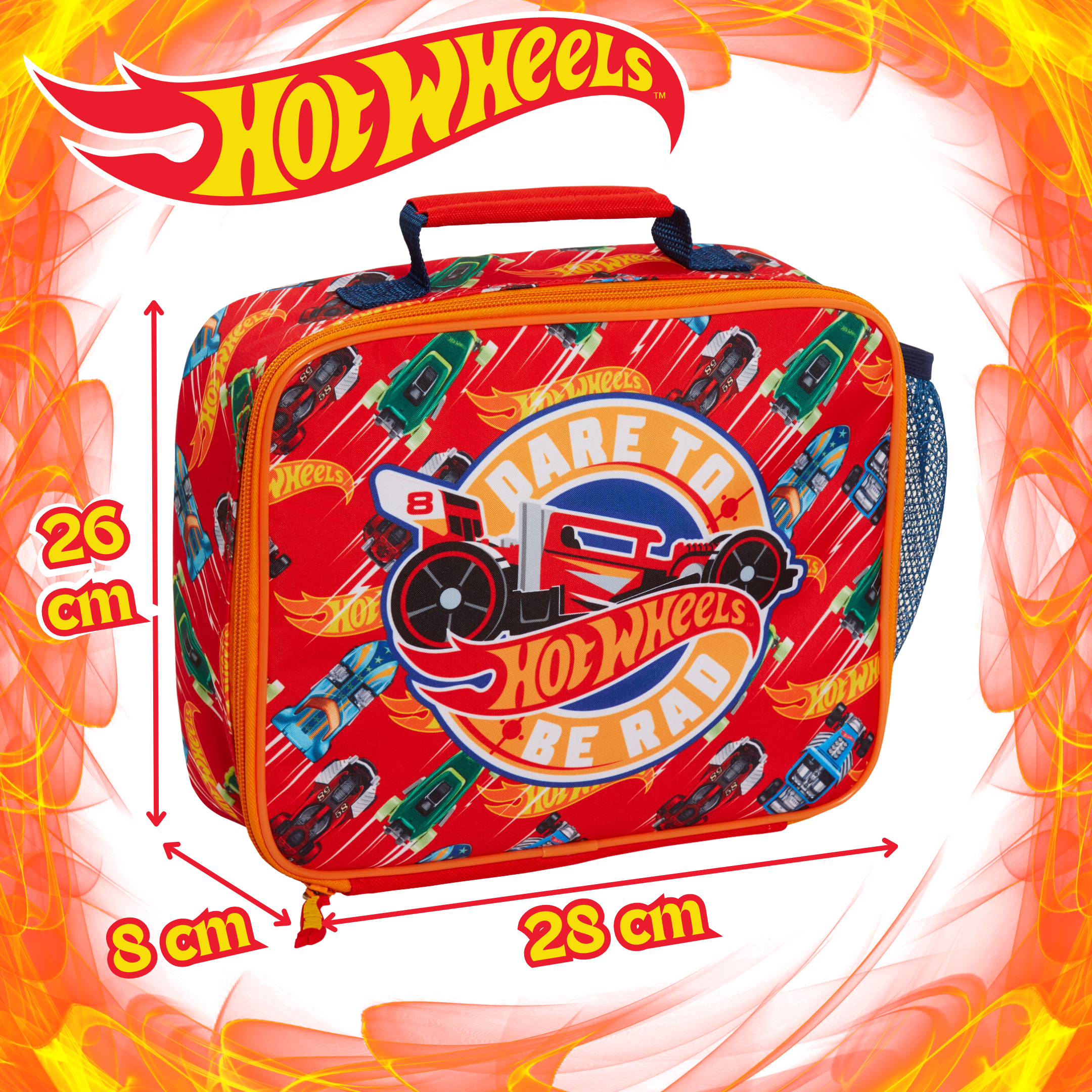 Hot Wheels Lunch Bag Toy Cars Insulated Lunch Box for Kids School Cooler Bag