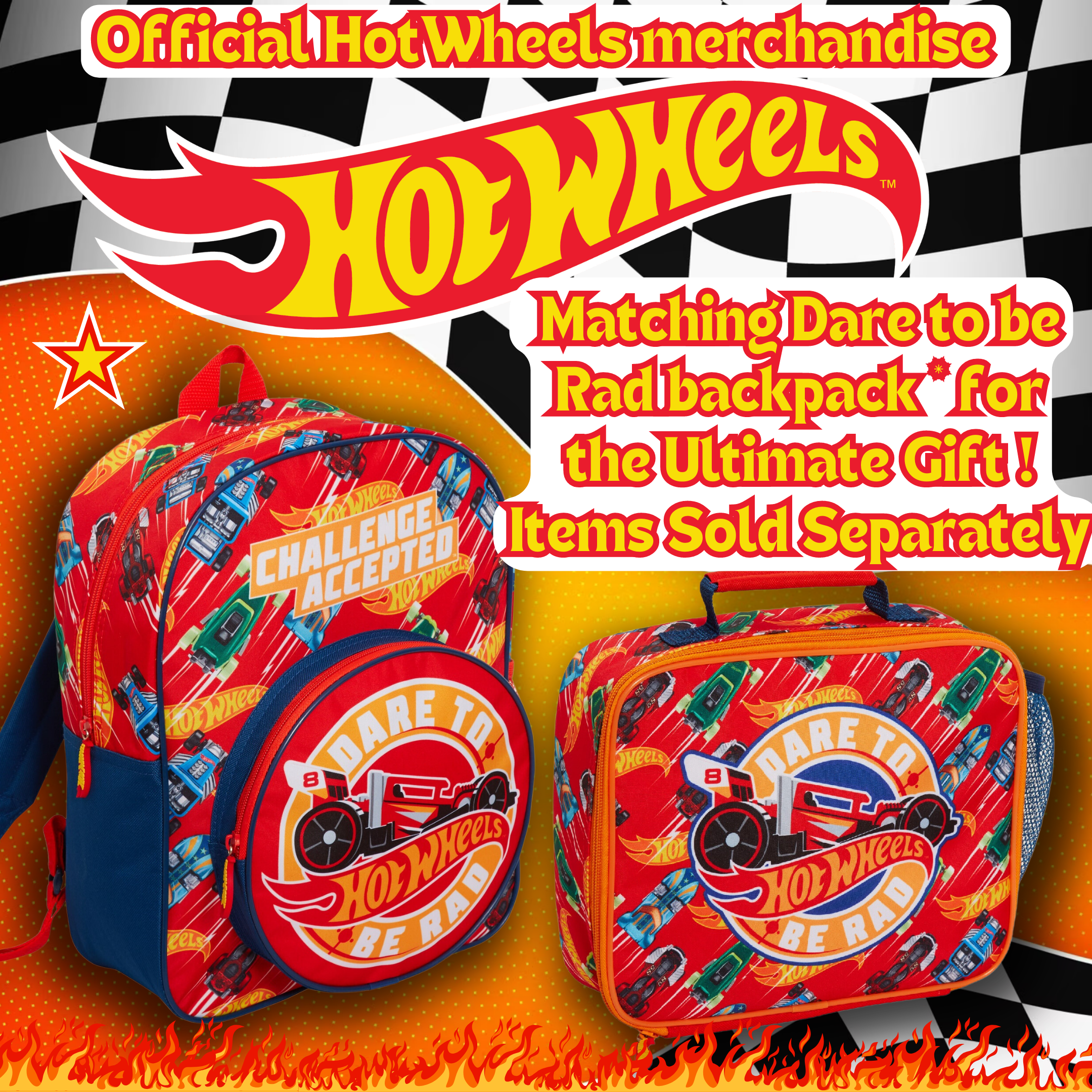 Hot Wheels Lunch Bag Toy Cars Insulated Lunch Box for Kids School Cooler Bag