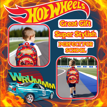 Hot Wheels Backpack Toy Cars Bag for Kids Travel Sports Back to School Rucksack